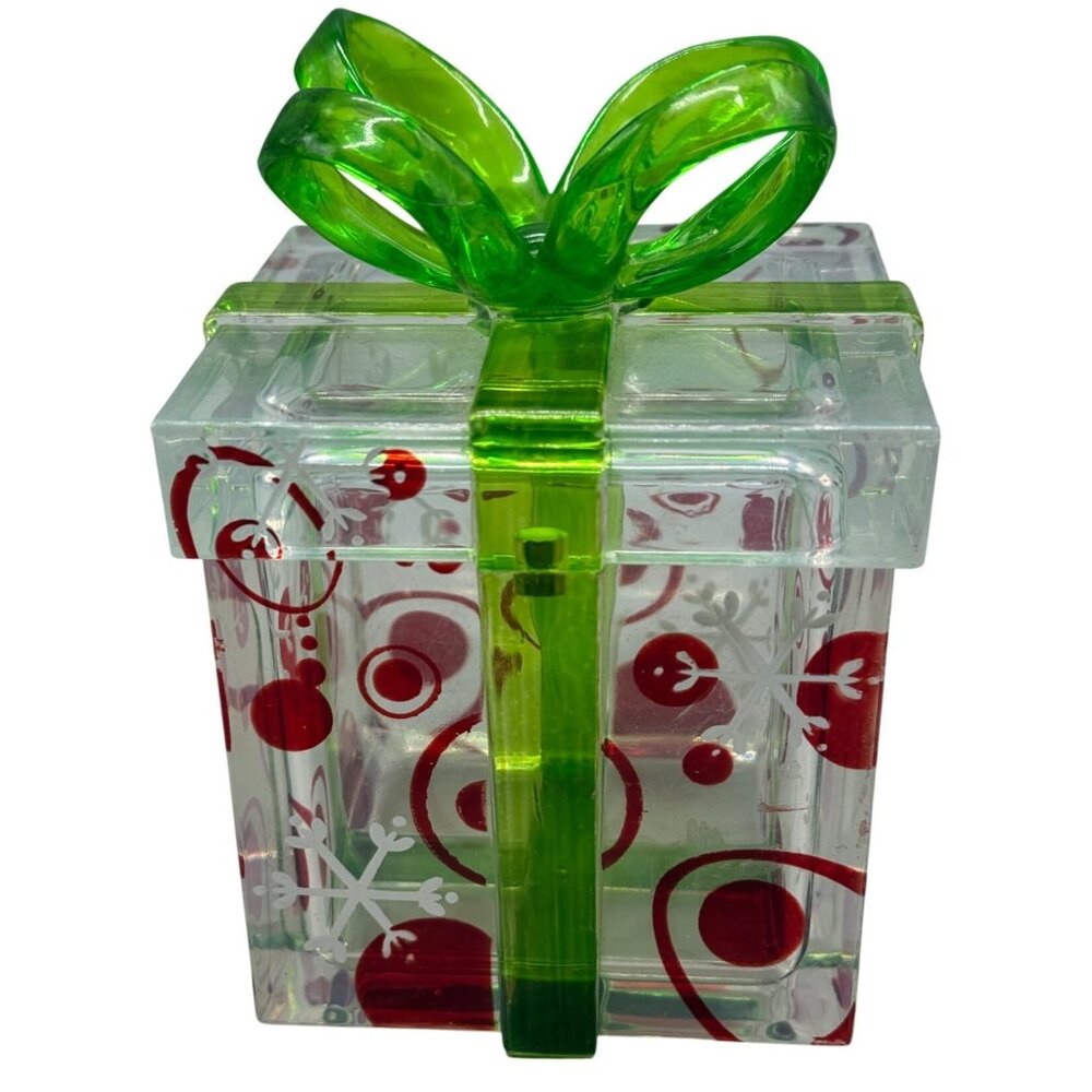 Christmas Gift Box Hard Plastic with Magnetized Lid 6"x4" READ